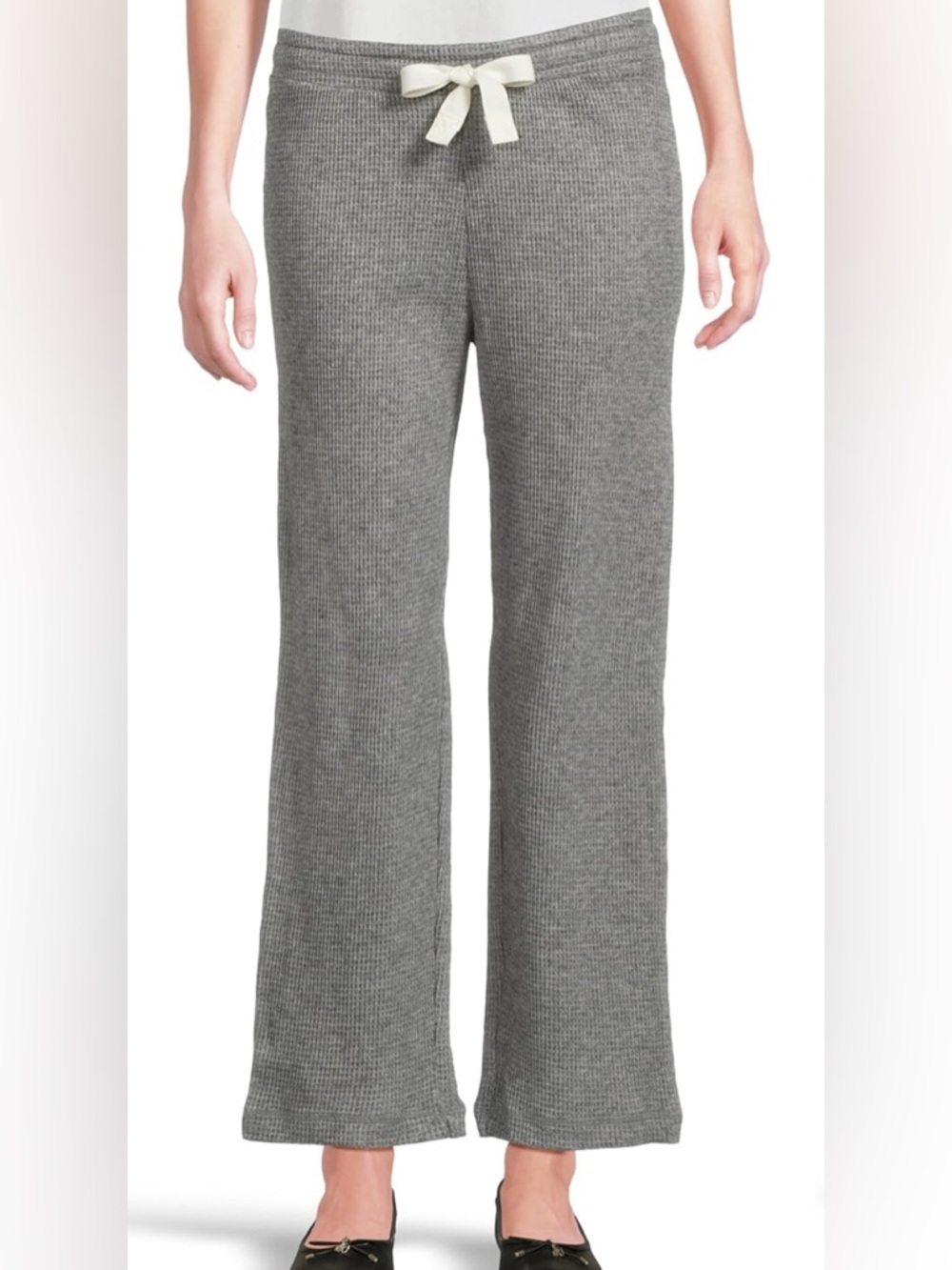 Madewell Waffle Madison Straight Leg Crop Sweatpants Lounge Gray Medium